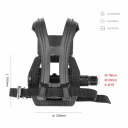 Pedais 9/16 Spin Bike Pedais Pedal Híbrido com clipes tiras para dedos adequados - Image 6