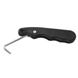 Dobrável figura preta rolo com gancho estendido, Skate Lace Tightener, Ice Hockey Extrator, prático - Image 1