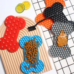 Bone Shape Silicone Lambendo Pad para Animais de Estimação, Slow Food Bowl, Comer para Cães e Gatos, Amendoim e Manteiga, Alimentador, Alimentador Placemat - Image 2