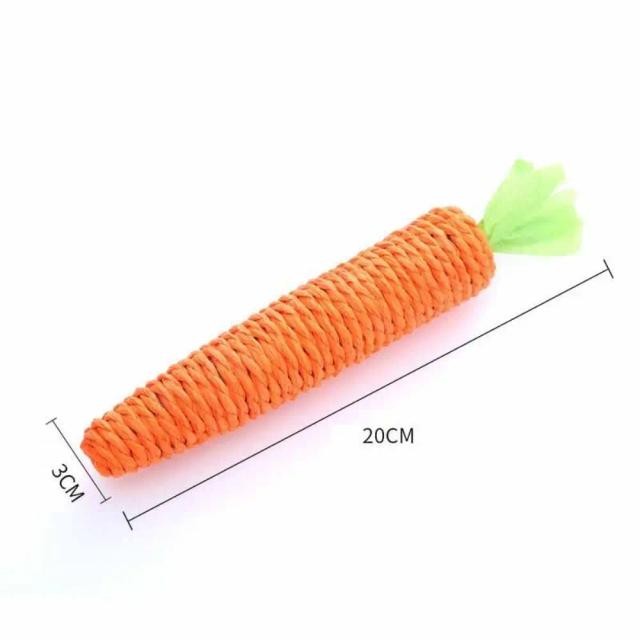 Brinquedo interativo para gatos: vara anti-mordida com cenouras e raspadinhas para dentição saudável