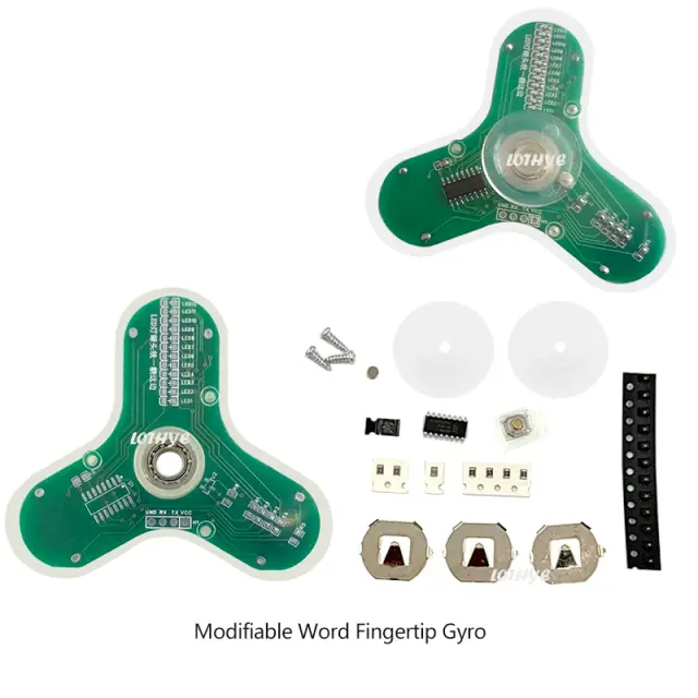 Alto-falante Luminoso LOTHYE-LED: Fidget Spinner DIY com Giroscópio e Kit de Circuito Eletrônico para Criar Atmosferas Divertidas
