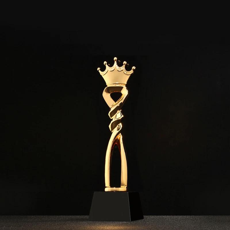 Cristal de ouro coroa troféu vendas campeão comapny eventos prêmios festa presentes lembrança livre personalizado gravura logotipo peronalidade - Image 1