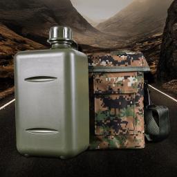 Grande Capacidade Tactical Esporte Garrafa de Água, Exército, 2 L, 2 L, Molle, Ao ar livre com saco, Alça de ombro, Camping Waterbottle - Image 2
