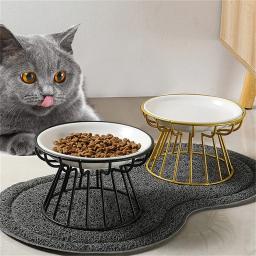 Alimentador Pet elevado com suporte de metal, Cat Lift Bowl, comida cerâmica Snacks alimentação, gatinho e cachorro prato, cão suprimentos acessórios - Image 1
