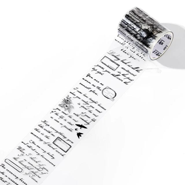 Fitas Adesivas Transparentes de 3cm/5cm x 2m para Scrapbooking e Artesanato com Frases em Inglês