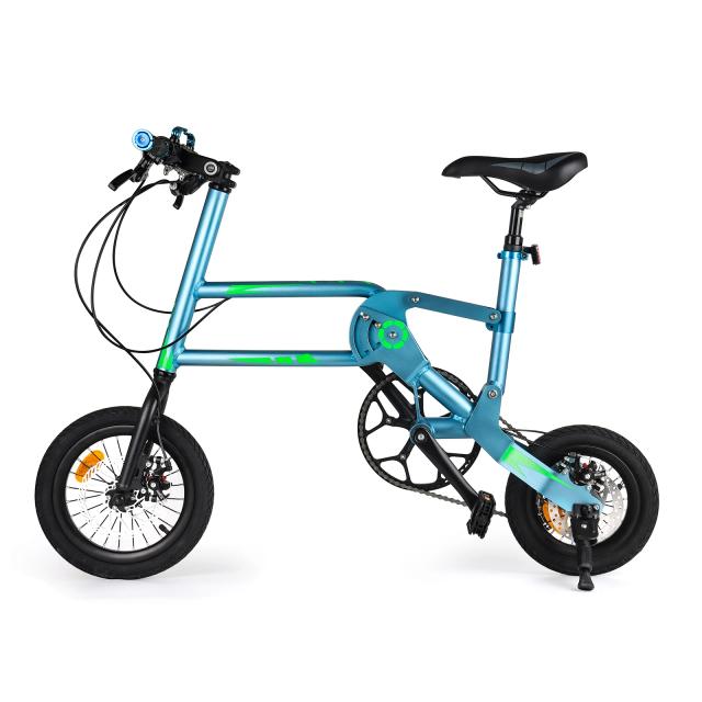 Bicicleta Dobrável Ultraleve de 12" com Guidão de Choque e Freio a Disco - 7 Velocidades para Adultos em Viagens e Trabalho