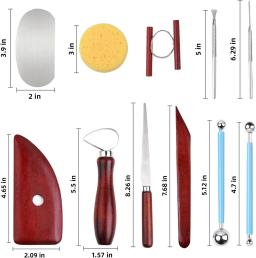 Ferramentas De Moldagem De Cerâmica De Argila Faca De Madeira, Cortadores De Escultura Práticos, Kit De Escultura De Polímeros, Modelagem C, Conjunto De 19Pcs - Image 3