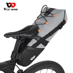 West biking bicicleta sela saco 10l dobrável sob o assento saco da bicicleta 100% ferramentas à prova dwaterproof água pannier mtb estrada ciclismo cauda saco traseiro - Image 5