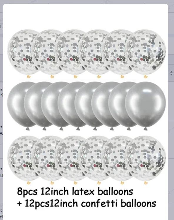 Conjunto de balões de látex prateados de 20 peças adequado para festas de aniversário, cerimônias de casamento e decorações de formatura - Image 1