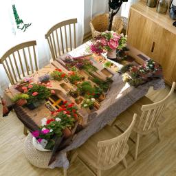 toalha de mesa e guardanapo decoração cozinha mesa posta toalha de mesa e acessórios Cidade rua flor paisagem padrão 3d impressão restaurante toalha de mesa retangular dustproof decoração para casa cozinha toalha - Image 1