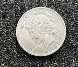 Moedas de colecção banhadas a prata, 1934 S, Estados Unidos, 1 dólar, Paz, Liberdade, Cuproníquel - Image 4