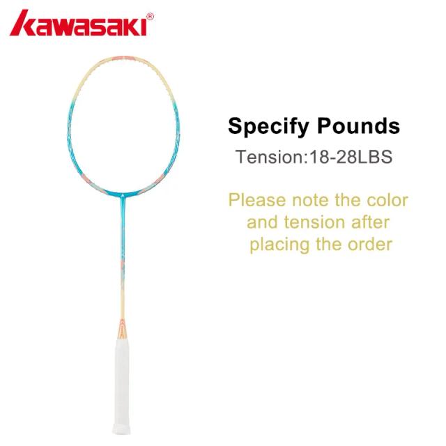 Kawasaki Raquete de Badminton PORCELAIN Q5 Feminina Fibra de Carbono 5U