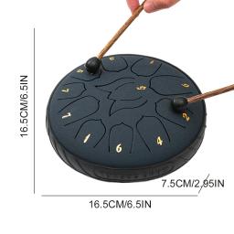 Instrumentos de percussão com Drum Bag, Sound Healing Marretas, Chuva Drum Instrumento, Livro de música, 6 ", 11 Notas - Image 6