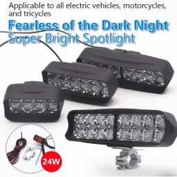 Luz frontal LED para bicicleta elétrica Lâmpada de triciclo super brilhante Peças de ciclismo Farol de motocicleta e bicicleta de alta qualidade 8 LED, 12 LED, 16 LED - Image 1
