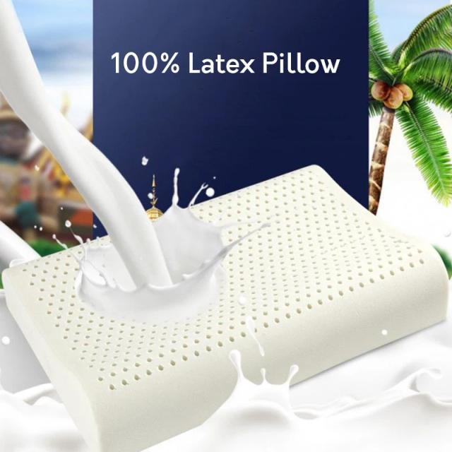 Almofada de Látex Natural 100% para Conforto e Apoio da Coluna Cervical em Casa e Hotéis