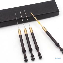 Ganchos crochê ergonômicos, agulha crochê com para fio crochê/contas, agulha crochê, tricô, - Image 5