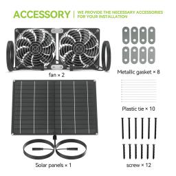 Impermeável Solar Powered Fan Kit, 15W, 12V, IP65, regular a temperatura, ventilação, casa Coop Estufa - Image 2
