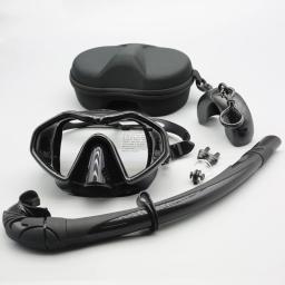 Profissional Silicone Impermeável e Anti-fog Snorkeling Conjunto para Adulto, Grande Campo Mergulho Superfície, Espelho, Wet Throat Snorkeling - Image 2