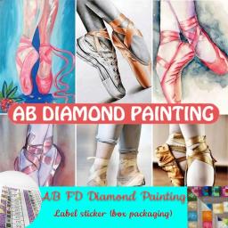 AB FD Pintura Diamante para Wall Decor, Dança Ballet Tênis, Bordado Quadrado Completo, Bordado De Mosaico, Salto Alto, Arte DIY 5D - Image 1