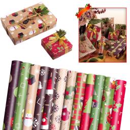 Papel de embrulho kraft retro face única, papel artesanal DIY para embalagem de presentes de Natal e Ano Novo, 1pc - Image 6