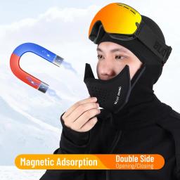 Bicicleta OCIDENTAL-Ciclismo Esporte Balaclava com Magnetic Quick Open e Close, Cap Ciclismo Respirável, Capa Facial Quente, Camping Ao Ar Livre, Ski Bike Hat, Inverno - Image 3