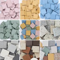 100g quadrado mosaico de cerâmica telhas criativo vntage mosaico peça diy fazendo pedras para artesanato hobby artes decoração da parede casa - Image 1