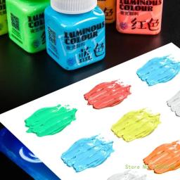 Brilho no escuro tinta acrílica fluorescente, decoração do Dia das Bruxas, pintura de arte, artesanato ao ar livre e interior, tecido - Image 3
