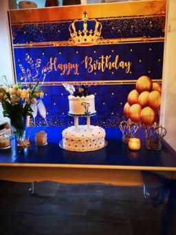 Balões para decoração de festas de aniversário, balões na cor azul royal, com glitter dourados e coroa para recém-nascidos, champanhe, tema para fotos - Image 2