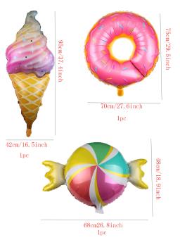 Balões de Sorvete Arco-íris, Balão de Balão, Sobremesa Tema Decorações, Casamento e Festa de Aniversário, 3pcs - Image 4