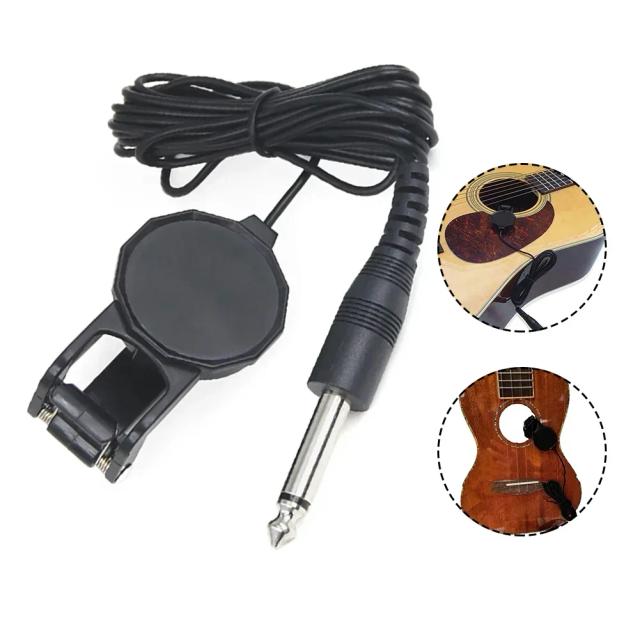 Captador Acústico Multifuncional para Guitarra, Violino e Ukulele com Acessórios Inclusos