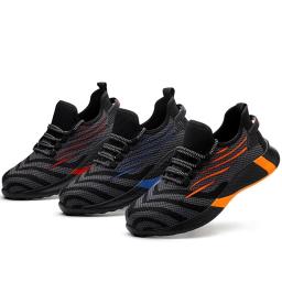 Homens sapatos de segurança de trabalho anti-punctura tênis de trabalho masculino indestrutível sapatos de trabalho botas leves sapatos de segurança - Image 4