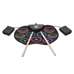 Bateria de música estéreo infantil, Bateria eletrônica USB, Combinação portátil, Instrumento de percussão com apoio para os pés, Pedal - Image 5