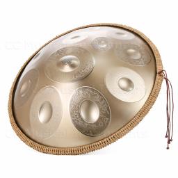 Golden Handpan Drum with Steel Tongue,D Minor, Meditação Yoga Profissional, Instrumentos Musicais, Presente de Percussão, 9,10,12 - Image 1