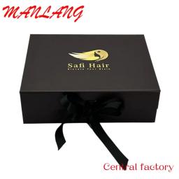 Fecho magnético Folding Caixas de presente com alça de cetim, Caixas De Seda, Handmade Papel Rígido, Logotipo Personalizado, Peruca Banda Caixas - Image 4