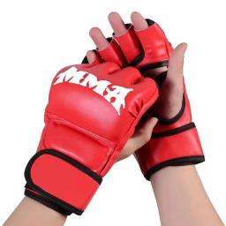 Luvas de boxe meio dedo profissional para adultos, combate sandbag treinamento, sanda, muay thai, mma, kickboxing, 2024 - Image 3