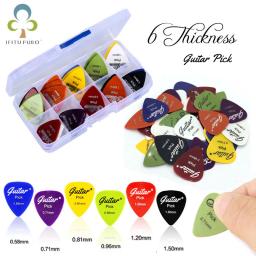 50 Pçs/set Palheta de Guitarra Elétrica Palhetas de Música Acústica Palheta 0.58/0.71/0.81/0.96/1.20/1.50mm Espessura Acessórios de Guitarra GYH - Image 1