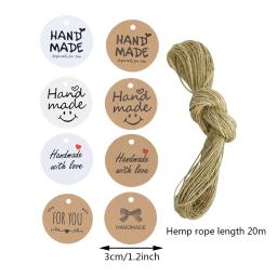 100 peças de papel kraft cartão de agradecimento etiqueta de presente artesanal para festa de casamento lembranças de chá de bebê/biscoitos etiqueta decorativa - Image 3