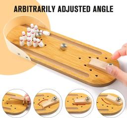 Mini jogo de tabuleiro de boliche de madeira para festa de dia das crianças crianças brinquedos de presente de aniversário pai-criança divertido bolas de jogos de tabuleiro - Image 1