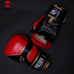 Luvas de boxe profissionais para homens e mulheres, couro, MMA Sparring, saco de soco, treinamento, luta, muay thai, crianças, luva kickboxing - Image 5