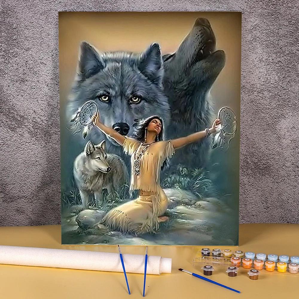 Kits de pintura a óleo acrílica para adultos, pintados à mão com número, decoração, parede arte imagem, diy - Image 1