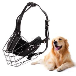 Focinho para animais de estimação para cachorro, capa de boca ajustável, máscara de metal respirável, anti-mordida, cesta de arame, gaiola, suprimentos para animais de estimação - Image 4
