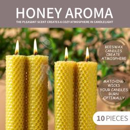 Cera de abelha natural para vela fazendo, DIY vela rolamento Kit, Fundação, artesanato decoração, artesanal, 10pcs - Image 3