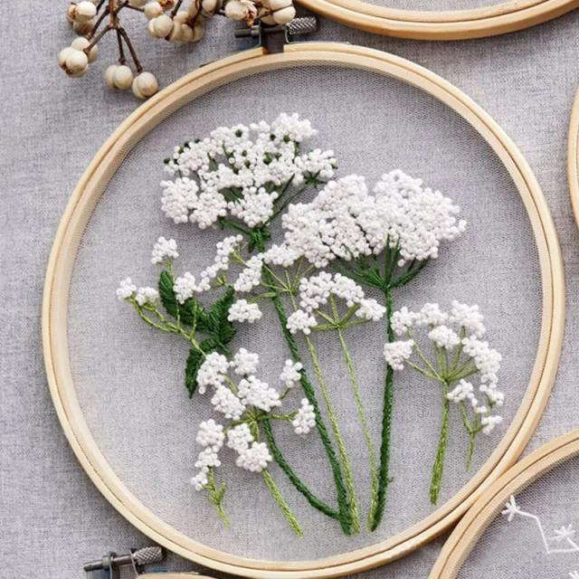 Kit de Bordado Ponto Cruz com Agulha e Linha para Artesanato DIY