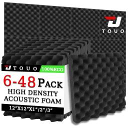 TOUO Egg Calha Parede Insonorizada Espuma 6 12 24 48 Pcs Alta Densidade Material Absorvente de Som Espuma Acústica Teto Ruído Isolamento - Image 1