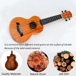 Ukulele mogno de alta qualidade, cor de madeira original, 21 em estilo havaiano para adultos, perfeito para iniciantes - Image 4