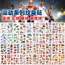 Tatuagem Falsa Temporária Adesivos, Tatuagem de Esportes Infantil, Basquete, Futebol, Beisebol, Impermeável, Descartável - Image 1