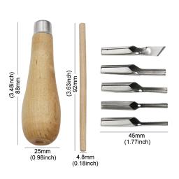 Ferramentas de Escultura em Madeira para Impressão, Corte de Blocos, Carimbo de Borracha, 5 Bits de Lâmina, Belas Artes, Escultura DIY - Image 6