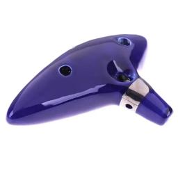 Cerâmica azul Ocarina flauta, instrumento musical, alto C lenda da flauta, inspirado do tempo, 12 buracos, novo, 1pc - Image 3