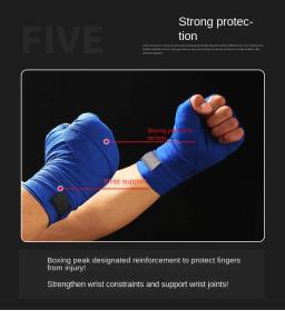 Premium Boxe Elástico Luvas De Bandagem De Algodão, Polegar Loop, Protetor De Pulso para MMA, Kickboxing, Muay Thai, Artes Marciais, Envoltórios De Mão, 2 Pcs - Image 4