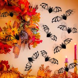 Criativo 3D Bat Adesivos De Parede, Halloween Decorativo, Feliz Festa Suprimentos, Decoração De Parede De Fundo - Image 1